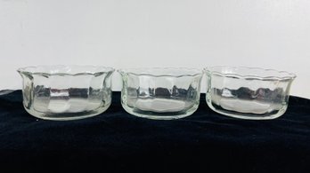 Vintage Petal Shape Clear Glass Bowls