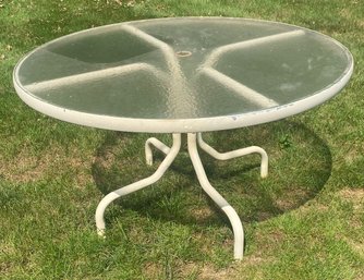 Round Glass Top Outdoor Table