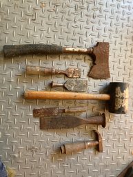 Never Enough Hand Tools Odd Lot Mallet, Chisels, Axe, Wedges And More