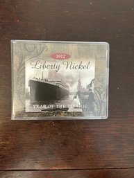 Beautiful Vintage 1912 Liberty V Nickel Year Of The Titanic In Info Card