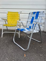 Lot If Two Mid  Century Aluminum Folding Chairs