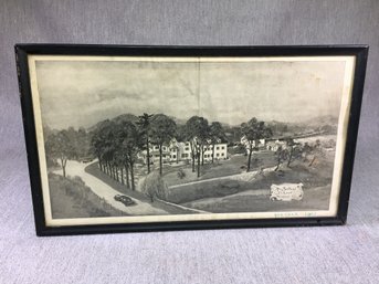 Rare Antique Print Of MRS BOLTONS SCHOOL In Westport, CT By Arthur Elder - Signed By Mary E E Bolton - NEAT !