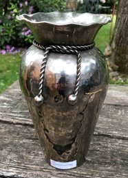 Vintage Hammered Silver Plated Silverplate Flower Vase