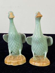 Pair Of Porcelain Duck Figurines