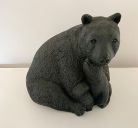 Cast Stone Black Bear Garden Statue