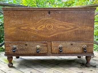 A Beautiful Vintage Hope Chest With Faux Craquelure FInish