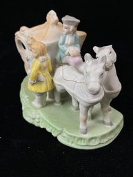 Vintage Porcelain Victorian French Colonial Horse Drawn Carriage