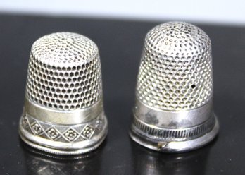 Two Old Silver Thimbles