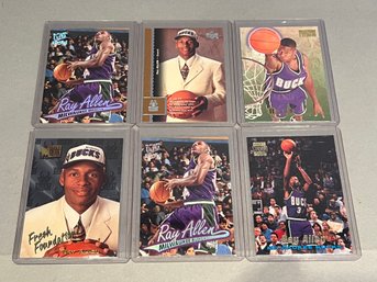 Lot Of 6 Ray Allen Basketball Cards