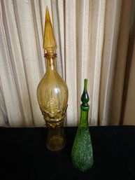 Blenko And Empoli Glass Bottles