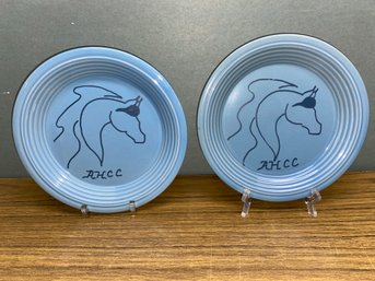 Pair Of The Arabian Horse Club Of Connecticut (AHCC) 8' Blue Plates.