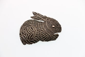 Vintage Sterling Silver Rabbit Pin