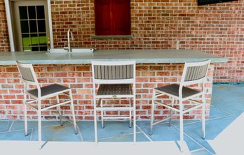 Set Of 3 Kannoa  Sicilia Aluminum Bar Side Chair $395 Each