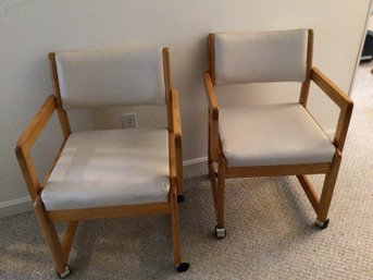 Pair Of Arm Chair With Casters