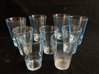 Set Of Clear Ribbed Water Glasses