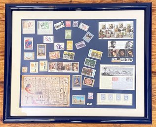 Vintage Stamps And Collectible Ephemera - Framed