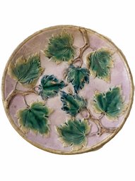 Antique Majolica 9' Leaf Dish
