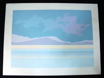 Vintage 1980's Signed & Numbered Lithograph Print Of Blue Sky