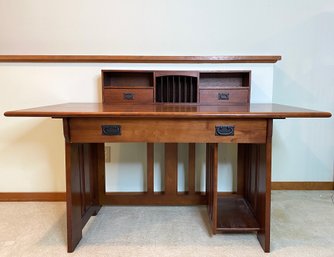 Mission Arts And Crafts Style Computer Desk With Removable Storage Top