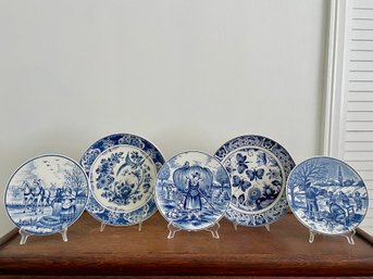 Delftsblauw Hanging Wall Plates, Made In Holland