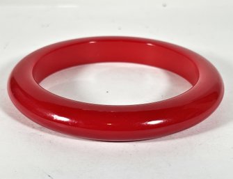 Vintage Red Bakelite Plastic Bangle Bracelet