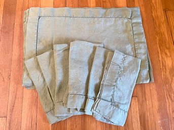 Vintage  Sage Linen Placemats And Napkins