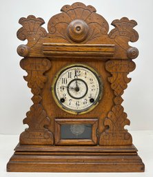 Vintage Welch Eight Day Wooden Clock, Missing Glass Cover