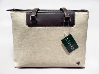 A Canvas And Leather Bag By Ralph Lauren