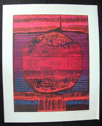 Vintage Mid Century Modern Serigraph Print Titled Masquerade - Signed & Numbered
