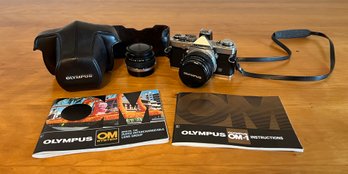 Olympus OM-1 Film Camera With Case & Lens