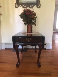 Queen Anne Style Table With Drawer And Sides That Fold Up