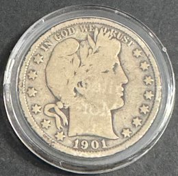 1901 Barber Silver Half Dollar