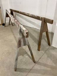 Pair Of Extra Long Wooden Saw Horses