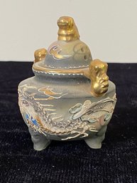 Vintage Dragon Ware Porcelain Incense Burner Foo Dog Decoration