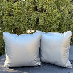 Pair Of Oversized Silver Throw Pillows