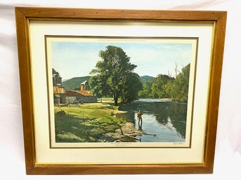 Vintage Signed Ogden M Pleissner Lithograph - Benedict's Crossing