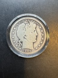 1906-D Silver Barber Half Dollar