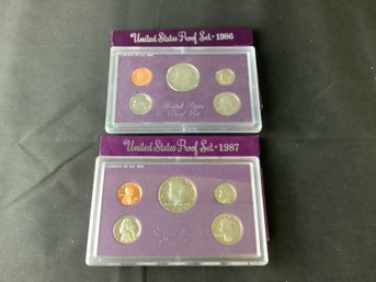 2 US - S Mint Proof Sets With Consecutive Dates (1986, 1987) In Original Government Box