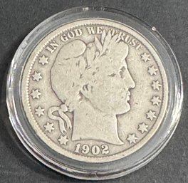 1902 Barber Silver Half Dollar