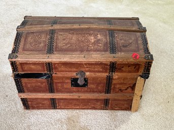 ANTIQUE MINIATURE TRUNK W/ ORIGINAL INTERIOR