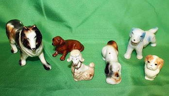Vintage Dog Ceramic 6 Pc Lot