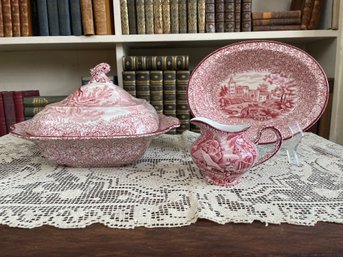 Trio Of J. Kent, Fenton Antique Serving Pieces Dish, Oval Dish & Creamer, Made In England