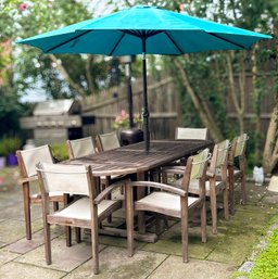 A Large Teak Dining Table And Set Of 8 Chairs By Smith & Hawken