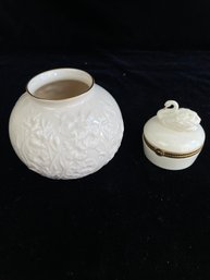 Lenox Trinket Box And Bud Vase