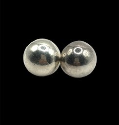 Vintage Sterling Silver Mexican Dome Shaped Earrings