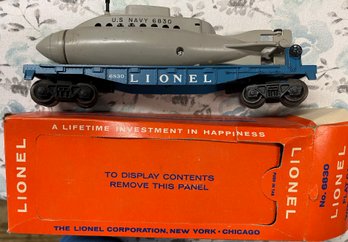 Lionel Flat Car With Submarine In Box NO.6830