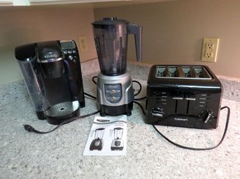 Trio Of Countertop Small Appliances - Omega Blender, Keurig Coffee Maker & Cuisinart Toaster