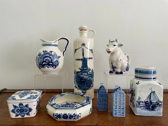 Collection Of Delft Blue & Royal Delft Porcelain, Made In Holland