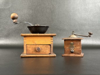 A Pair Of Vintage Coffee/Spice Grinders