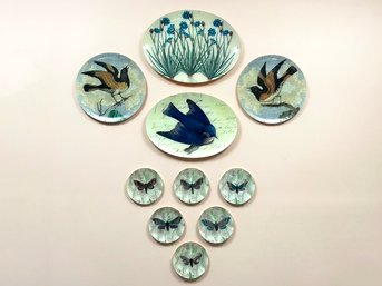 A Collection Of Hand Painted John Derian Plates
